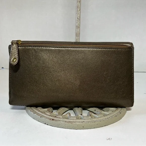 Coach Pewter Metallic Logo Wallet - Picture 5 of 8